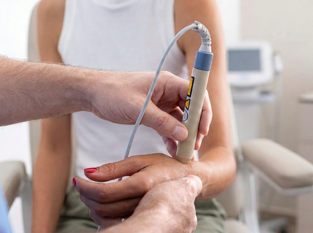 Shockwave therapy on wrist